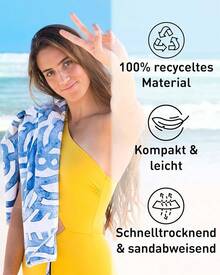 Fit-Flip Strandtuch XXL - Mikrofaser Badetuch - Strandtücher leicht und schnelltrocknend - 100% recyceltes Mikrofaser Handtuch - Strandhandtuch zum Baden (Crocodile 160x90cm)-DAVID