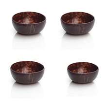 1-4件天然椰子壳碗、酸奶碗、燕麦碗、沙拉碗、甜点碗、餐具