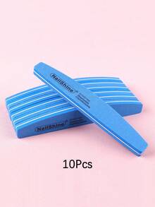 3 Piezas/5 Piezas/10 Piezas Limas de esponja para uñas, bloques de pulido de doble cara, herramientas de pulido de uñas, limas de conformado de uñas en forma de media luna, tiras de pulido, pulido de superficie de uñas, herramientas especializadas para dar forma a las uñas - Multicolor - Ver 10