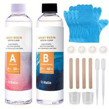 18pcs 120ml 1:1 Transparent Epoxy Resin Kit Ab Adhesive, Anti-yellowing, Low Bubble For Diy Jewelry, Mold & Craft Making