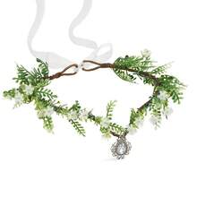 Fairy Flower Leaf Crown For Women Elven Princess Tiara Elf Headpiece For Halloween Costume Cosplay Photoshoot Wedding