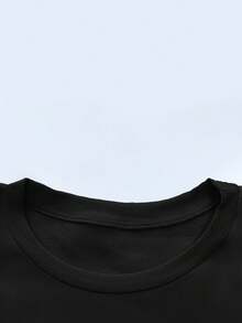 Sudadera casual de poliéster con cuello redondo para mujer con estampado de lazo de mariposa, jersey de punto de manga larga para primavera/otoño, 220 g/m² - Negro - Ver 4