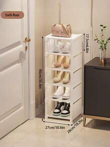 Madebyblanc 1pc Household Multi-Layer Single Row Shoe Rack, Living Room, School Dormitory Shoe Storage Rack, Can Be Freely Assembled, Home Decoration
