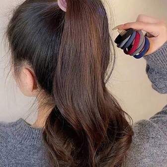 50/100pcs Pack Soft Stretchy Headbands In Muted Colors, Versatile Elastic Hair Bands For Ponytail, Braiding, Daily Wear, Suitable For All Seasons Including Back To School