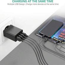 Fast Charging Wall Charger USB Charger, 4Port USB Wall Charger Block, Compact Fast USB Wall Plug Compatible With IPhone17 16 15 14 Max/XR/X, Galaxy, Pixel, Compatible With Almost Any USB Electronic Devices Valentine's Day Gift - EU E Type Plug(220-240V) - View 4