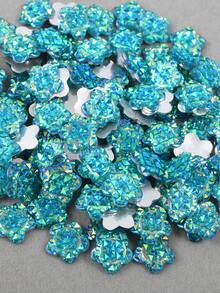 100 piezas/paquete Cristales de resina Rhinestones AB planos, gemas de resina con forma de piña de colores mixtos, cristales de resina redondos de 12mm para manualidades de ropa y joyería