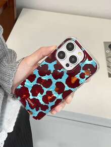 Cheetah, Leopard Print 1pc Leopard Print Vintage Style Colorblock Phone Case, Compatible With IPhone 16 Pro Max/15 Pro/14/13/12/11/17 Pro, Anti-Drop Protective Cover