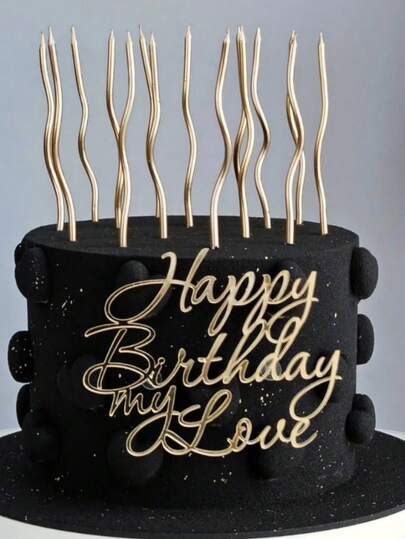 1 Pc Happy Birthday Cake Love Decoration For Birthday Party Decoration, Christmas, Cake Decoration, Cake Plug-Ins, Baking Supplies, Furniture Kitchen Essentials, Baking Decoration, Baking Supplies, Cake Supplies, Holiday Gifts, Decorations, Create A Happy Atmosphere