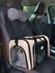 1pc New Portable Pet Carrier Bag For Dogs Cats Puppies, Airline Approved Travel Pet Carrier With Breathable Mesh Windows, Soft Sided Foldable Dog Cat Travel Bag, Large Capacity Pet Tote With Zipper, Adjustable Shoulder Strap And Handles, Lightweight Comfortable Puppy Carrier For Small Medium Pets