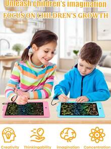 RSP Tableta de escritura LCD de 10 pulgadas, pizarra de dibujo, tableta de garabatos para niños, pizarra de escritura a mano, pizarra de escritura electrónica, adecuada para niños y niñas de 3 a 8 años, incluye bolígrafo y cuerda, pantalla borrable para reutilizar, suministros de aprendizaje de dibujo y escritura para el hogar, regalo para niños y niñas, cumpleaños, Halloween, Navidad - Multicolor - Ver 5