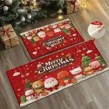 1 bộ/1 cái/2 cái Thảm cửa chống trượt họa tiết chủ đề Giáng sinh, Thảm cửa chống trượt sợi siêu bền, Thích hợp trang trí tiệc ngày lễ, nhà bếp, phòng tắm, phòng ăn, phòng ngủ, có thể làm quà tặng Giáng sinh - Nhiều màu - Xem 4