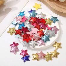 20/50/100pcs Mini Heart & Star Fabric Patches - Assorted Colorful Applique Patches For DIY Clothing Repair, Sewing, Headwear, Hats And Craft Decoration - Versatile, Easy To Use, Multi-Color - Multicolor - View 4