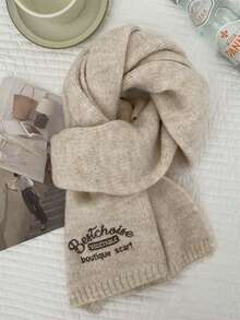 1 Peça Lenço Grosso e Quente de Tricô Liso para Mulheres, Decoração de Aquecedor de Pescoço, Adequado como Acessório de Inverno para Mulheres