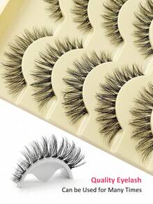 Rikuaild 5 paia di ciglie naturali, stelo trasparente, ciglie finte morbide in imitazione di visone, ciglie finte lunghe, ciglie complete per uso quotidiano