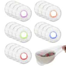 200Pcs Clear Plastic Bowl Covers Elastic Reusable Transparent Plastic Food Covers With Elastic For Bread Proofing And Universal Kitchen Food Storage Wrap Cover To Keep Leftovers Fresh And  In Daily Use - As Pic - View 1