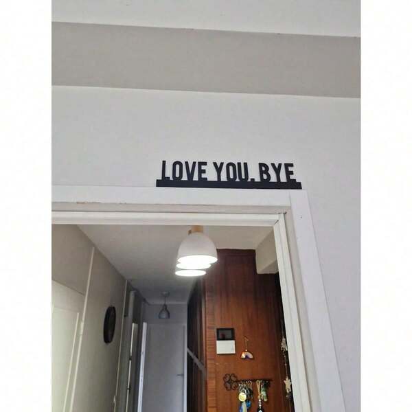 1pc "Love You, Goodbye" Metal Door Frame Corner Decor – Valentine's Day Black Wrought Iron Accent, Home Decoration, Perfect Gift For Loved Ones, Door Hanging Ornament