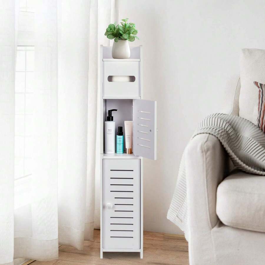 Tool-Free Assembly PVC Tissue Organizer – Small Modular Cabinet For Kitchen Sink, Countertop & Entryway Storage - Multicolor - View 1