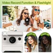 Instant Print Digital Camera With 1080P HD Video & Selfie Mode, Portable Photo Printer With 1300mAh Rechargeable Battery, DIY Sticker, 3 Rolls Of Print Paper, SD Card Slot - Fun Creative Gift For All Ages - ET-multicolor - View 9
