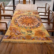 Outdoor Blanket With Floral & Sun Pattern, Bohemian Jacquard Weave Blanket - Picnic Blanket, Camping Blanket, Sofa Blanket, Nap Blanket, Air Conditioning Blanket, Wall Hanging, Thick & Soft, Non-Fading & Pilling, Suitable For Home Decor And Outdoor Use