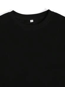 Unisex Black Printed T - Shirt, 100% Cotton, Halloween Gift, Halloween Costume, Perfect For Parties, Streets, Home And Casual Occasions, Kpop Style, Classic Crew Neck, Comfortable Fit, Easily Create Personalized Looks, S - XXXL - Black - View 4