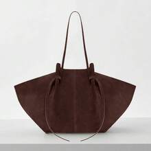 Bolso de mano grande de estilo vintage con capacidad amplia, de ante sintético en forma de trapecio, bolsos de hombro de diseñador para mujeres, bolsos de lujo de piel de PU, bolso de mano grande - Multicolor - Ver 9