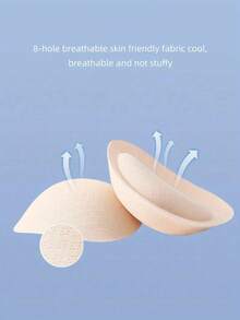 1 Pair 6cm Thickened Soft Washable Sweat-Absorbent Bra Pads, Invisible Anti-Bulge Enhancement Inserts - Apricot - View 4