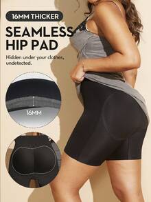 1 件适用于女性腰部、腹部和臀部提升、微塑形、无痕填充臀部、假臀部、女性塑身裤 - 黑色 - 查看 3