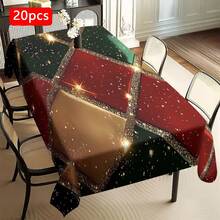 1/20 pièces Nappe de Noël, Nappe à motif à carreaux colorés classiques, Thème joyeux, Décoration de Noël, Convient pour les restaurants, les cuisines, les fêtes de vacances, Parfait pour la décoration de la maison