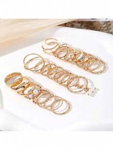 22pcs Vintage Gold Silver Ring Set For Women Finger Ring Set Female Jewelry Fashion Accessories Jewelry Gift - CG0198 - View 3