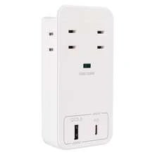 Stylish Wall-Mounted Power Strip With USB Type-C And Fast Charging, Direct Plug-In Storage, Wall-Mounted Safety, Lightning Protection, And Smartphone Stand. Includes 4 AC And 2 USB Ports. Available In 6 Colors. (Xr-Tp01)