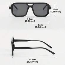 1 Pair Retro Large Frame Small Face Sunglasses, Solid Color Unisex Lightweight Transparent Glasses For Daily Commute, All Season - Multicolor - View 6