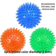 3 Peças Brinquedos de Bolas Squeaky para Cachorro, Bola de Espiga para Mastigação de Cachorro, Brinquedos Flutuantes para Piscina de Cachorro, Brinquedos de Borracha TPR para Busca de Cachorros Pequenos, Brinquedos para Morder por Tédio, Limpeza Dental para Cachorros Médios e Pequenos - Multicolorido - Visão 13