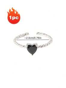 1 Stück eleganter schwarzer Twist-Liebesknoten-Ring - schicker & metallischer Schmuck, ideal als Geburtstags-, Muttertags- und Gelegenheitsgeschenk für sie