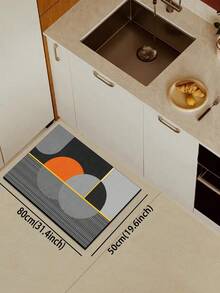 Sang trọng & Đơn giản hóa Phong cách Phòng bếp Thảm trải sàn Không trượt Chống thấm dầu , Nước Hấp thụ Thảm phòng tắm Với Nhanh khô & Dễ dàng làm sạch Chức năng , Mềm mại Trái đất Hấp thụ nước Tấm lót Đối với Phòng vệ sinh Lối vào - màu cam ấm áp - Xem 15