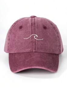 1pc Embroidered Wavy Washed Baseball Cap, Adjustable, Outdoor/Travel/Beach UV Protection Sun Hat, Y2K Style For Youth - Embroidery - View 15