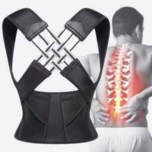 Correction Belt Open Shoulder Anti-Humpback Corrector For Adult Men And Women - Black, Black Back Posture Correction Waist Trainer Corrector - màu đen - Xem 2