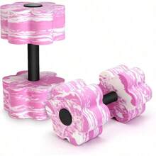 Camouflage Aquatic Dumbbells Set Of 2 Water Aerobic Exercise Foam Dumbbell Pool Resistance Water Aqua Fitness Barbells Hand Bar Exercises Equipment For Weight Loss - 粉色 - 查看 2