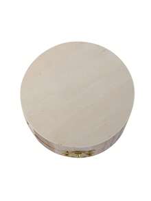 1pcVintage Wooden Jewelry Storage Box With Lid - Decorative Round Wood Container For Gifts, Keepsakes, Trinkets - Elegant Brass Clasp Closure Back To School - Multicolor - View 10