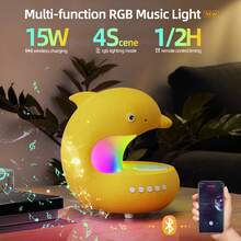 RGB-Farbige moderne USB-Ladeprojektor-Lampe, dekorative Tischlampe mit Flockung für Wohnzimmer, Nachtlicht für Schlafzimmer, Bluetooth-Lautsprecher mit kabellosem Ladegerät, perfektes Geschenk für Freunde zu Feiertagen und Geburtstagen