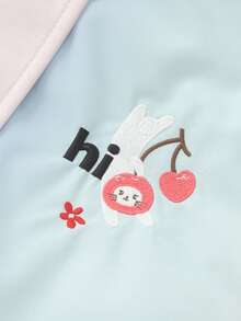 Balabala Girls Hooded Cotton Jacket, Winter Warm Outerwear, Water Resistant, Cute & Versatile - Blue Tint - View 3