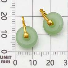 5/25 件中国风古法金油滴吊坠小仿玉绿福袋形状饰品手工 DIY 项链小吊坠首饰配件 - 綠色 - 查看 8