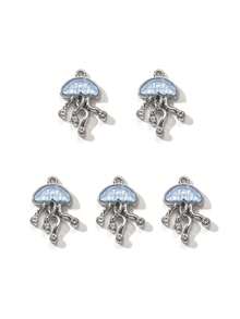 10/20pcs Random Blue Tone Ocean Colored Rhinestone Cross & Heart Shaped Pendant DIY Necklace Bracelet Jewelry Gift For Women