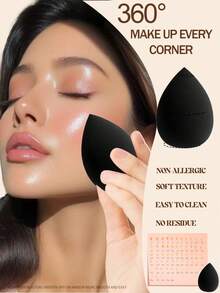 45合1彩妆护肤套装，25支化妆刷+20件化妆工具，护肤工具旅行包礼盒套装，女士/日常使用，专业化妆刷套装包含25支化妆刷（粉底刷、散粉刷、腮红刷、高光刷、眼影刷、眼线刷、轮廓刷、细头刷）、4个化妆海绵、4个三角化妆海绵、4个迷你粉扑、4个迷你化妆海绵、1个化妆刷清洁碗、3个发圈套装，完整化妆刷套装，全套化妆刷，化妆刷套装，完整化妆工具包，赠品，专业化妆刷，完整化妆套装 - 黑色 - 查看 10