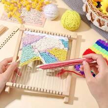 1 套木制织机套件，手工编织 DIY 时尚壁挂织机，小型工艺套装，适用于艺术、工艺品和缝纫用品，无需电源，无需电池，艺术项目必备，适用于 DIY 缝纫、针织工艺品、钩针编织、缝纫配件、编织用品，是送给家人、朋友、兄弟姐妹、邻居、同事、老师、同学的理想礼物