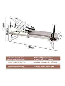 Cama Pilates Reformer De Pecho Y Abdominales Para Ejercicios - Gris - Ver 2