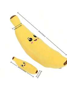 1 件毛绒吱吱香蕉狗咀嚼玩具 - 适合小型、中型和大型犬互动出牙玩具 - 缓解焦虑宠物玩具，柔软涤纶材质，无需电池 - 彩色 - 查看 3