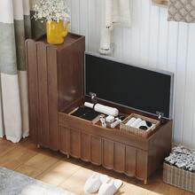 JOEMEY Shoe Organizer Cabinet With Lift Top Storage For Entryway, Hallway, Living Room(Brown) - Brown - View 3