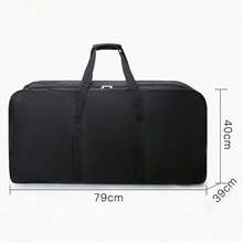 Maleta de viaje Oxford extragrande expandible con ruedas, impermeable, ligera y plegable (negra) - Negro - Ver 3