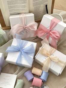 1 Rolle silbrig glänzendes DIY-Band, 4 cm x 4,6 m Blumen-Verpackungsband, Geschenkverpackung für Geburtstage, Geschenkverpackungsband, geeignet für Hochzeitseinladungen, DIY-Basteleien, Schleifen-Herstellung, Hochzeitsdekoration, Brautstrauß, Geschenkverpackung, Weihnachtsgeschenkverpackung, Partydekorationen