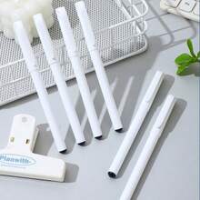 قلم حبر كروي محايد، كتابة سلسة، قرطاسية مكتبية، قلم حبر سائل، تصميم بسيط، قلم حبر كروي بأنبوب بلاستيكي أبيض، لون أسود/أبيض، قلم حبر كربوني، قلم توقيع أعمال بسيط، قلم أبيض محايد عصري بسيط، قلم حبر كروي بأنبوب بلاستيكي أبيض